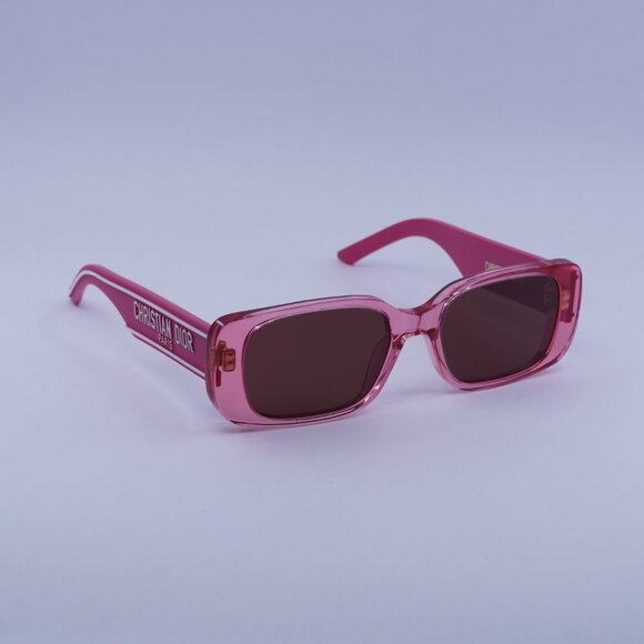 Dior WILDIOR S2U 73D0 Sunglasses Fuchsia Rectangle Frame, Bordeaux Lenses - Picture 6 of 14